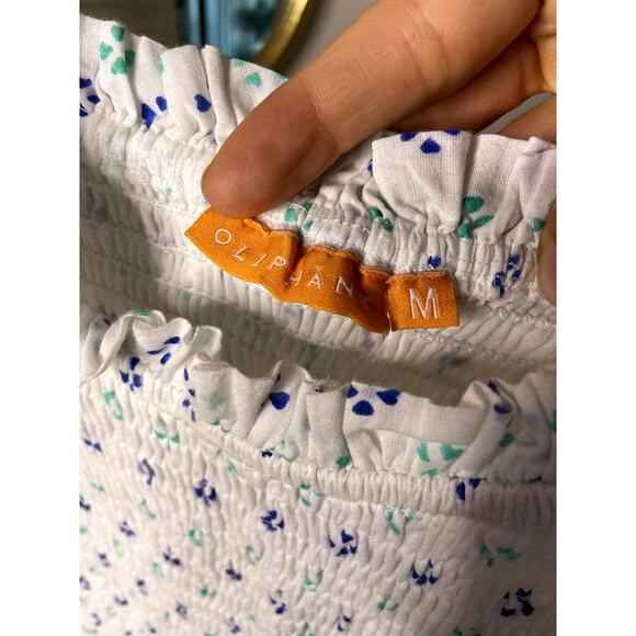 Oliphant Tuckernuck Smocked Corfu Blue Maxi Dress size M medium - Picture 3 of 6